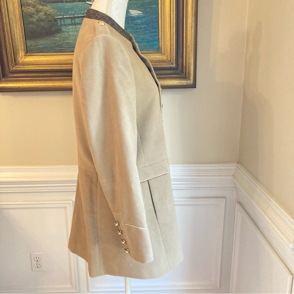 MANGO Camel Tan Velvet Military Jacket - Picture 5 of 11